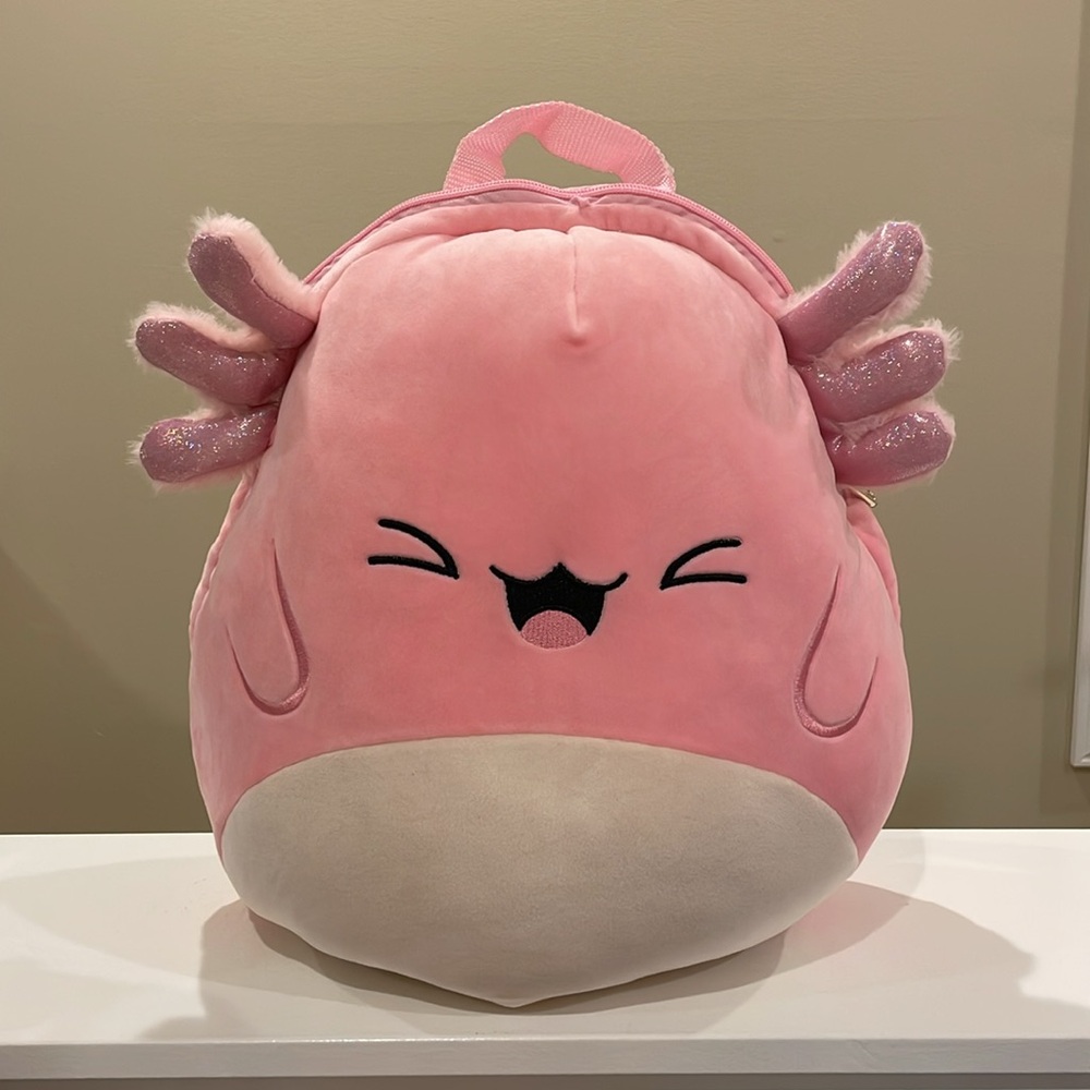 NWT Archie the Winking Pink Axolotl Plush Squishmallow Backpack